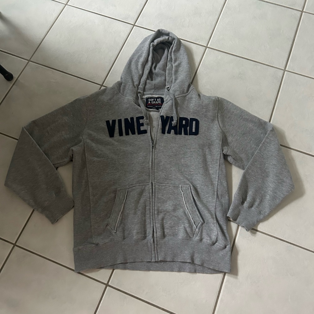 Vineyard Gray Zip-Up Hoodie